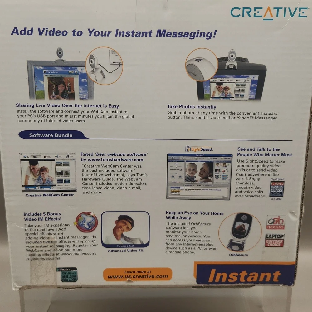 Creative Labs Webcam Instant Model VF0040 -White With Headset